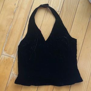 Ann Taylor Halter Velvet Vest Top